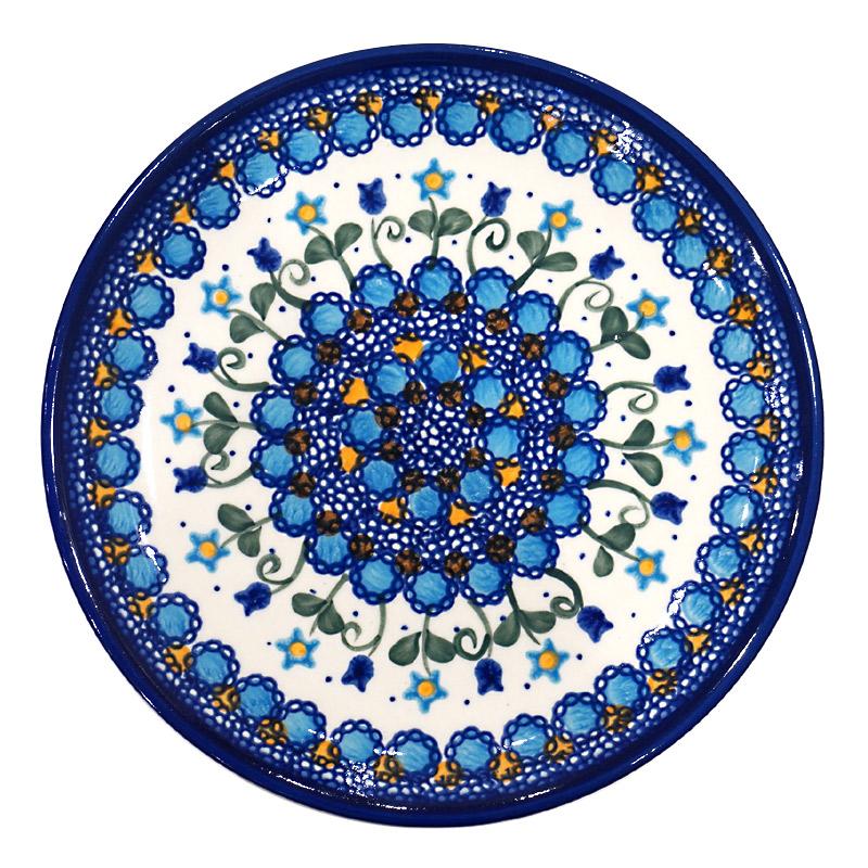 ポーランド陶器　ポーリッシュポタリー 「VENA」 プレート19cm　V132-U006　ブルーフラワー柄 | 