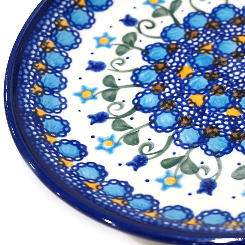 ポーランド陶器　ポーリッシュポタリー 「VENA」 プレート19cm　V132-U006　ブルーフラワー柄 |  | 01
