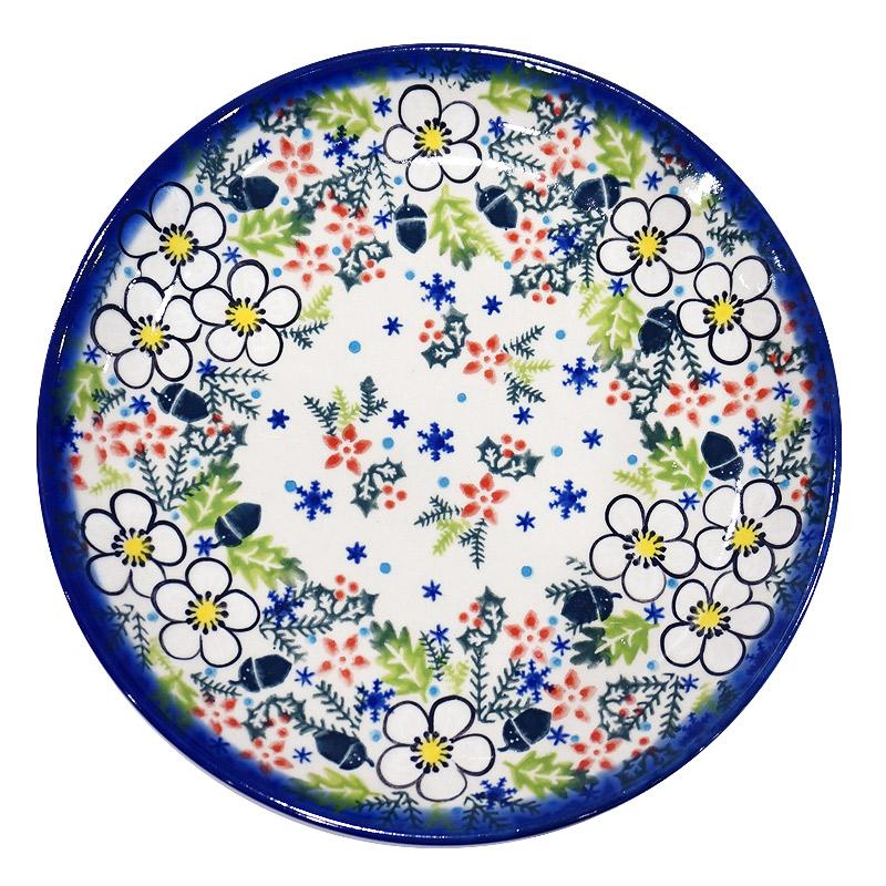 ポーランド陶器　ポーリッシュポタリー 「VENA」 プレート19cm　V132-U613　白い花 | 