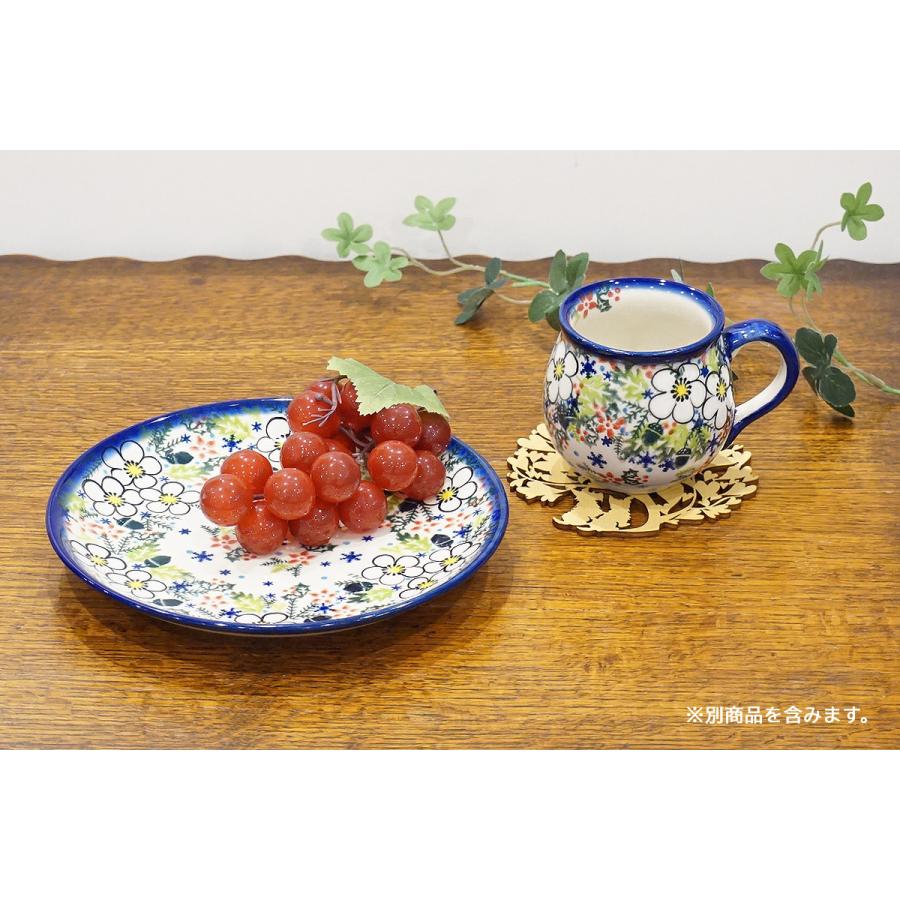 ポーランド陶器　ポーリッシュポタリー 「VENA」 プレート19cm　V132-U613　白い花 |  | 03