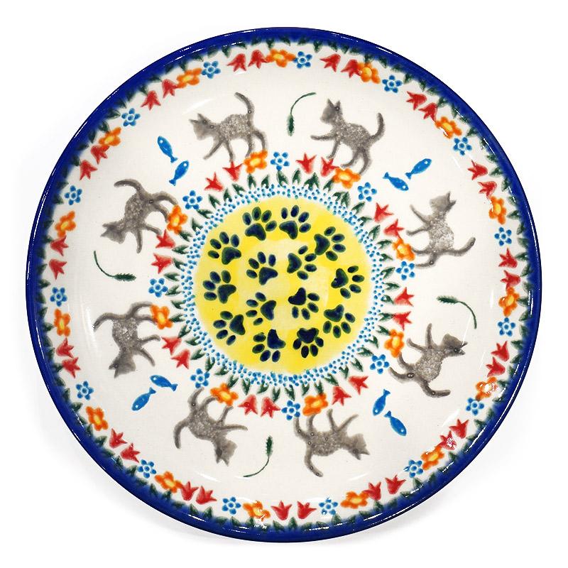 ポーランド陶器　ポーリッシュポタリー 「VENA」 プレート19cm　V132-U731　子猫柄 | 