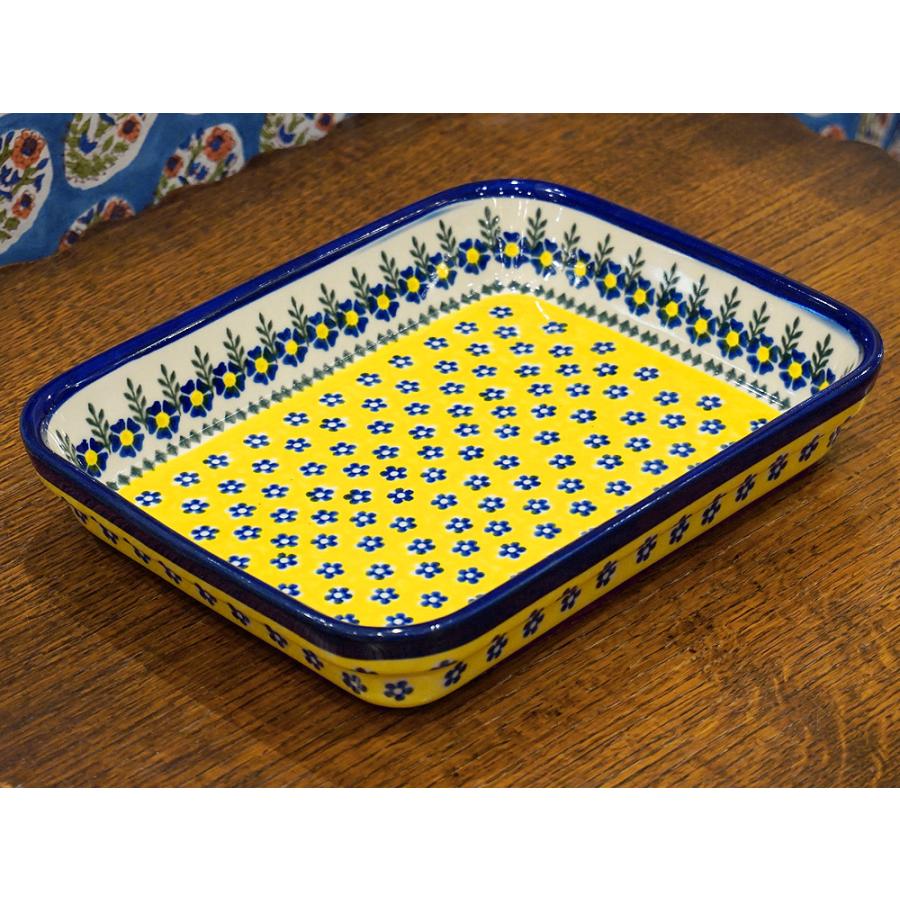 ポーランド陶器　ポーリッシュポタリー 「VENA」 スクエアグラタン皿・深皿大　V149-U198 | 
