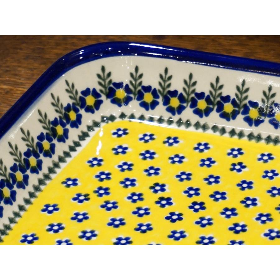 ポーランド陶器　ポーリッシュポタリー 「VENA」 スクエアグラタン皿・深皿大　V149-U198 |  | 01