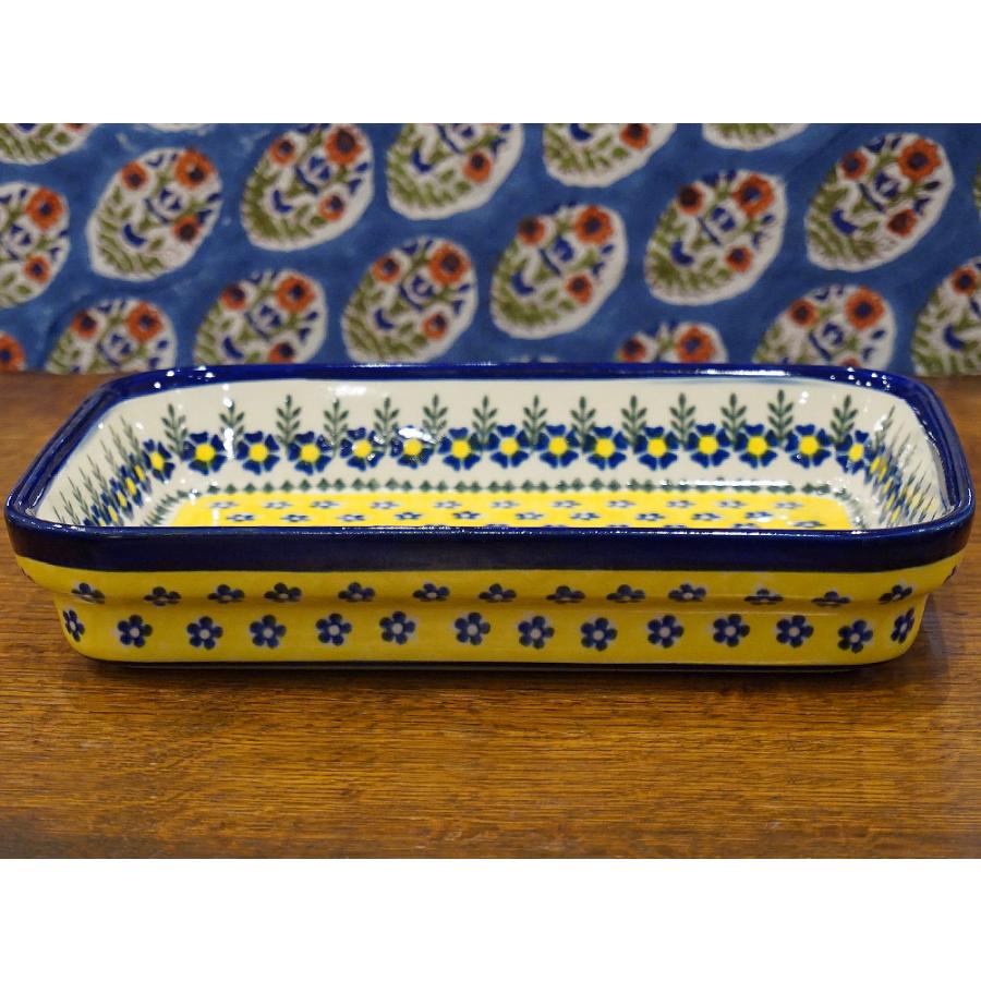 ポーランド陶器　ポーリッシュポタリー 「VENA」 スクエアグラタン皿・深皿大　V149-U198 |  | 02