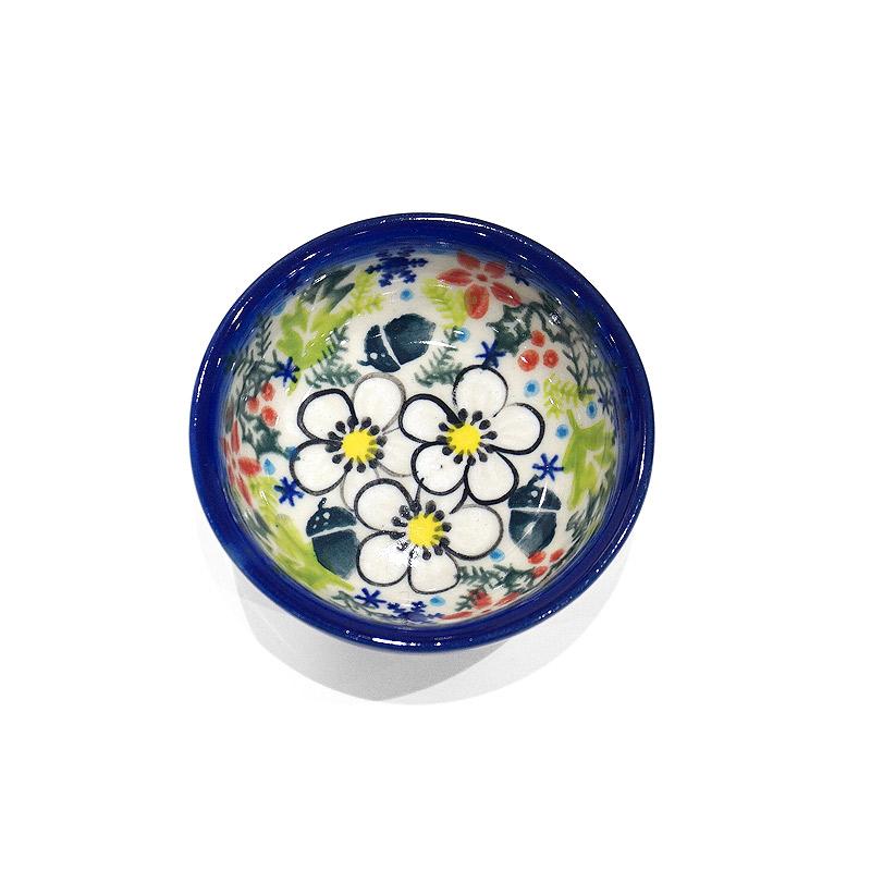 ポーランド陶器　ポーリッシュポタリー 「VENA」 ミニボウル・小鉢　V156-U613　白い花 | 