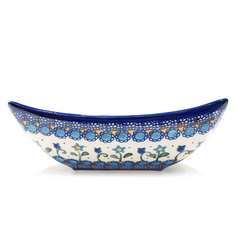 ポーランド陶器　ポーリッシュポタリー 「VENA」 タフィーボウル　V161-U006　ブルーフラワー柄 |  | 04