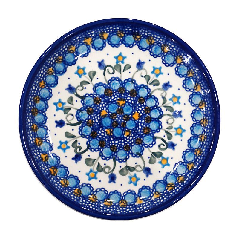 ポーランド陶器　ポーリッシュポタリー 「VENA」 プレート17cm　V195-U006　ブルーフラワー柄 | 