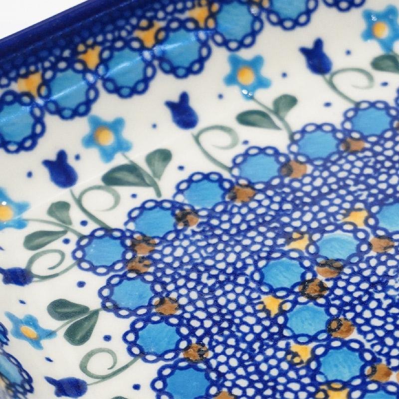 ポーランド陶器　ポーリッシュポタリー 「VENA」 タフィープレート　V210-U006　ブルーフラワー柄 |  | 02