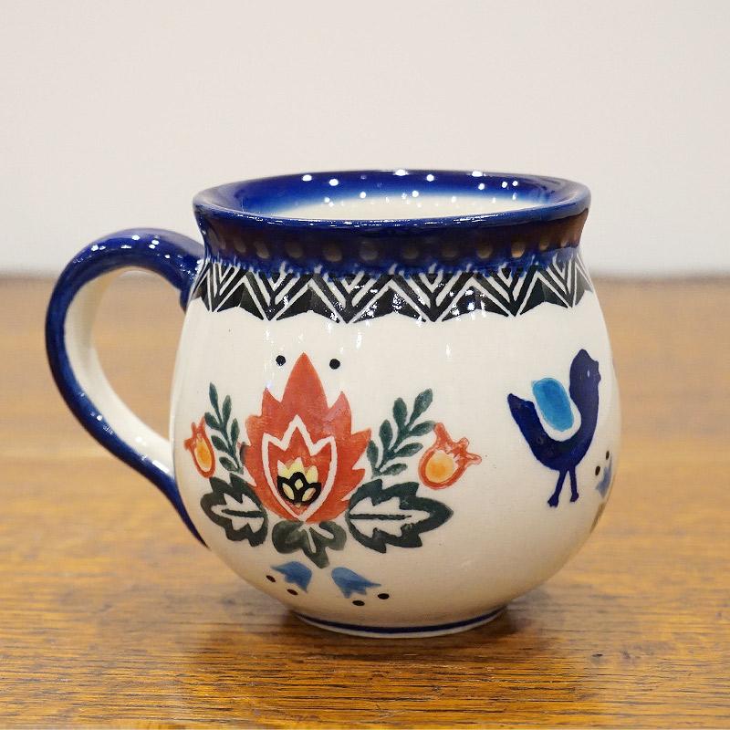 ポーランド陶器　ポーリッシュポタリー 「VENA」 マグカップ（約220cc） V337-U288　小鳥 |  | 01