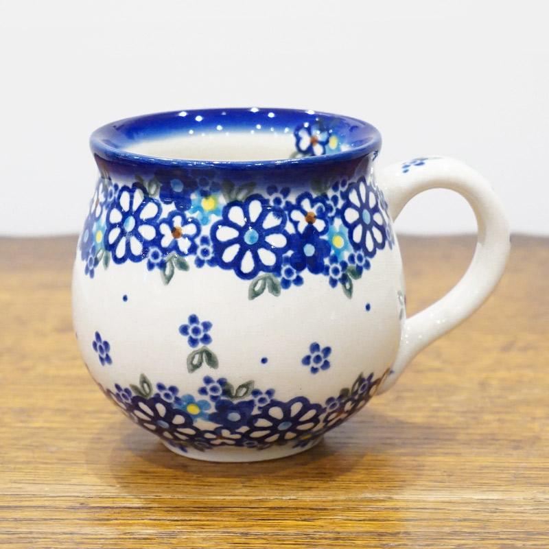 ポーランド陶器　ポーリッシュポタリー 「VENA」 マグカップ（約220ml） V337-U453　青小花 | 