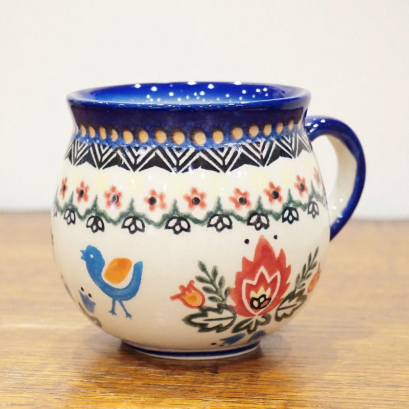 ポーランド陶器　ポーリッシュポタリー 「VENA」 マグカップ大（約340cc） V352-U288　小鳥 |  | 01