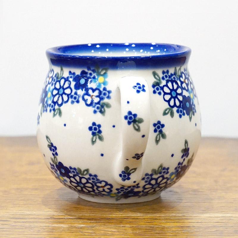 ポーランド陶器　ポーリッシュポタリー 「VENA」 マグカップ大（約340ml） V352-U453　青小花 |  | 02