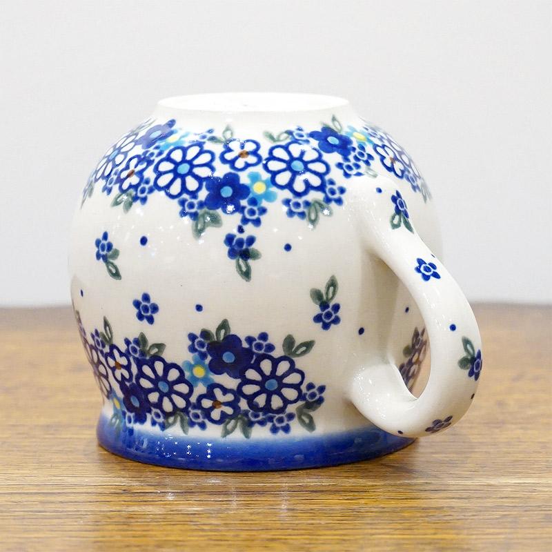 ポーランド陶器　ポーリッシュポタリー 「VENA」 マグカップ大（約340ml） V352-U453　青小花 |  | 03