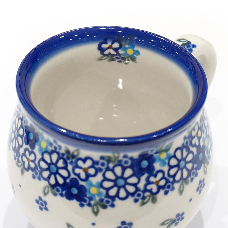 ポーランド陶器　ポーリッシュポタリー 「VENA」 マグカップ大（約340ml） V352-U453　青小花 |  | 04