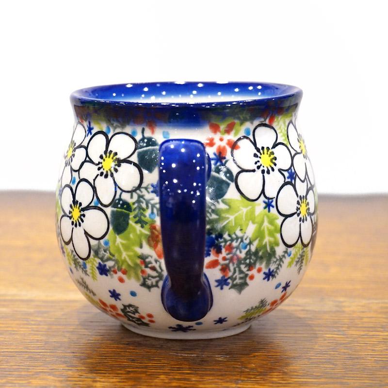 ポーランド陶器　ポーリッシュポタリー 「VENA」 マグカップ大（約340cc） V352-U613　白い花 |  | 02