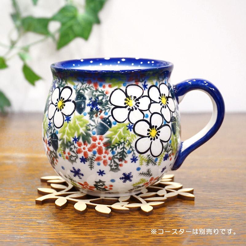 ポーランド陶器　ポーリッシュポタリー 「VENA」 マグカップ大（約340cc） V352-U613　白い花 |  | 04