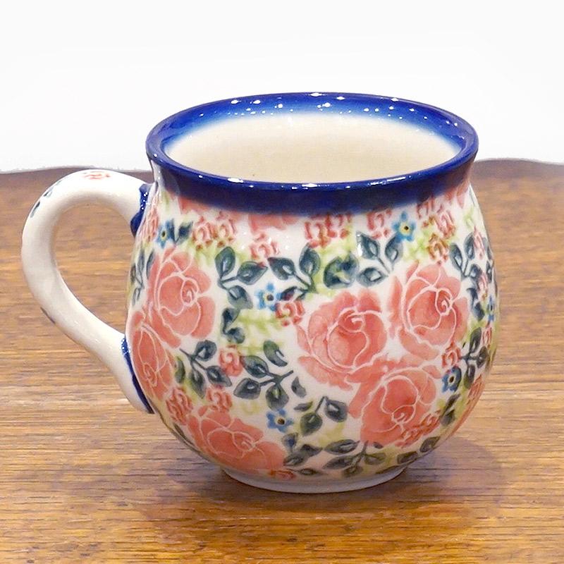 ポーランド陶器　ポーリッシュポタリー 「VENA」 マグカップ大（約340cc） V352-U625　赤い薔薇 |  | 01