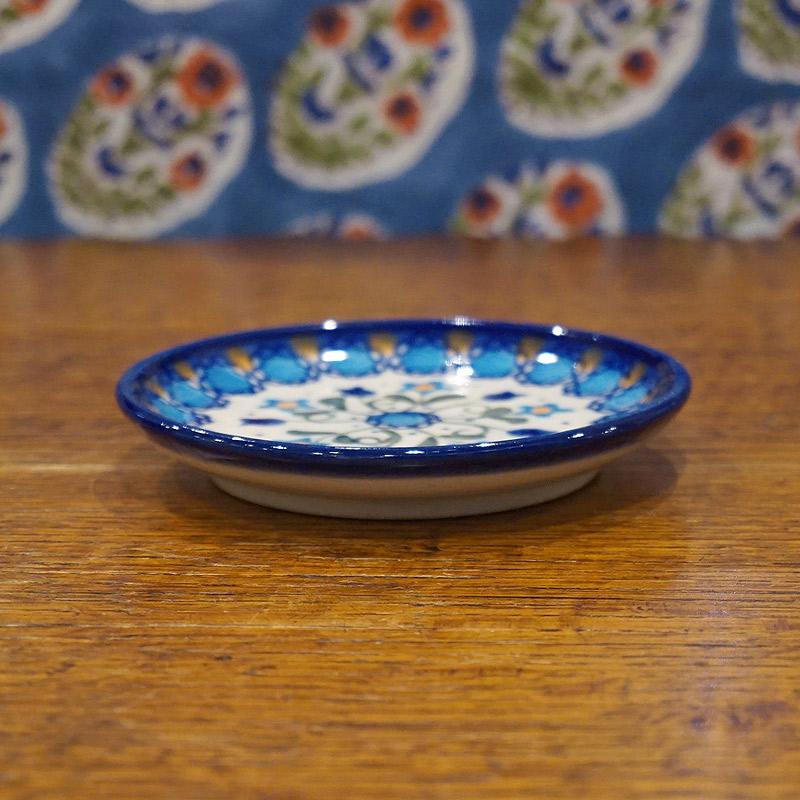 ポーランド陶器　ポーリッシュポタリー 「VENA」 プレート10cm　V372-U006　ブルーフラワー柄 |  | 02