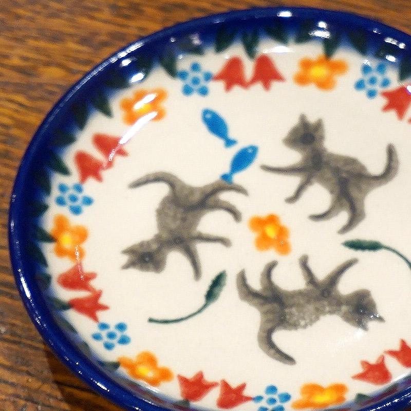 ポーランド陶器　ポーリッシュポタリー 「VENA」 プレート10cm　V372-U731　子猫柄 |  | 01