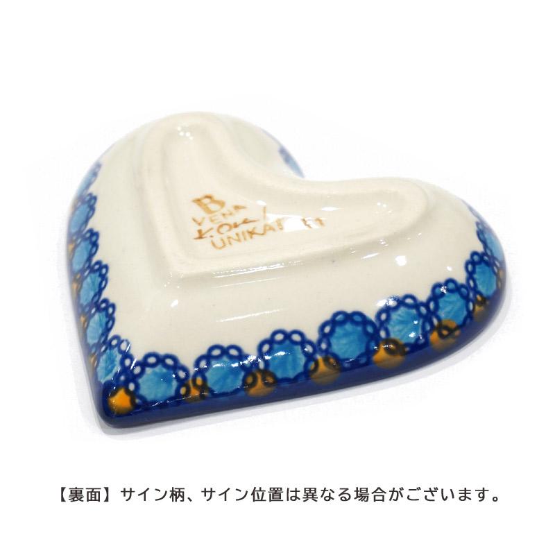 ポーランド陶器　ポーリッシュポタリー 「VENA」 ハートプレート　V392-U006　ブルーフラワー柄 |  | 03