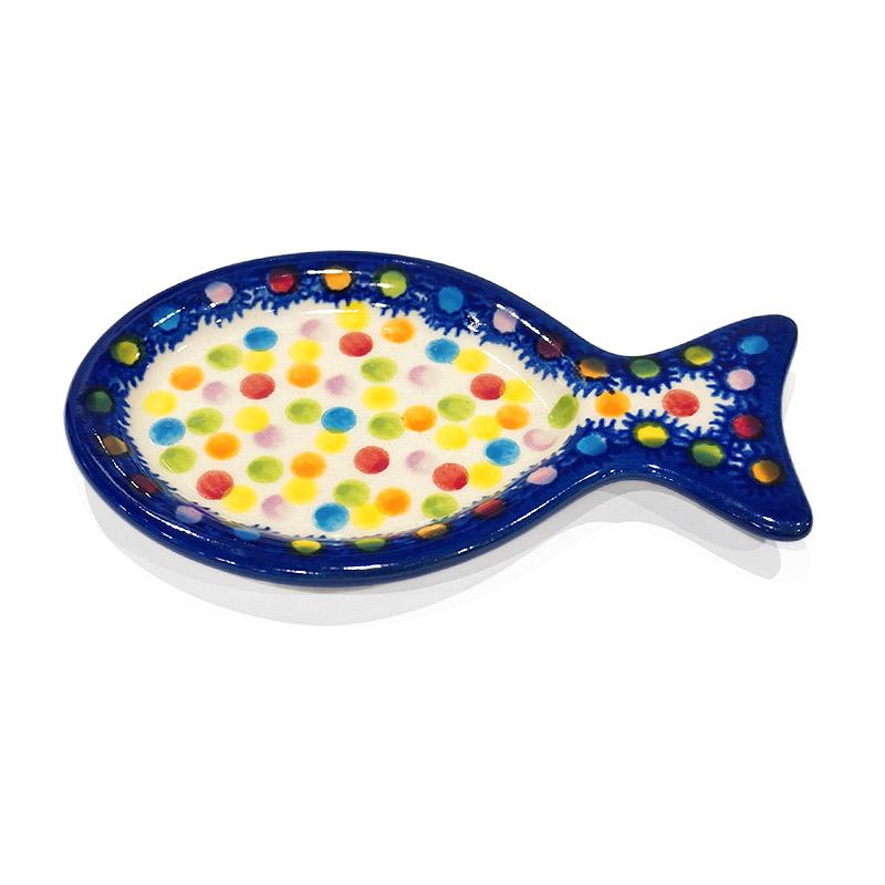 ポーランド陶器　ポーリッシュポタリー 「VENA」 小魚トレイ　V441-C133　カラフルキャンディ柄 |  | 01