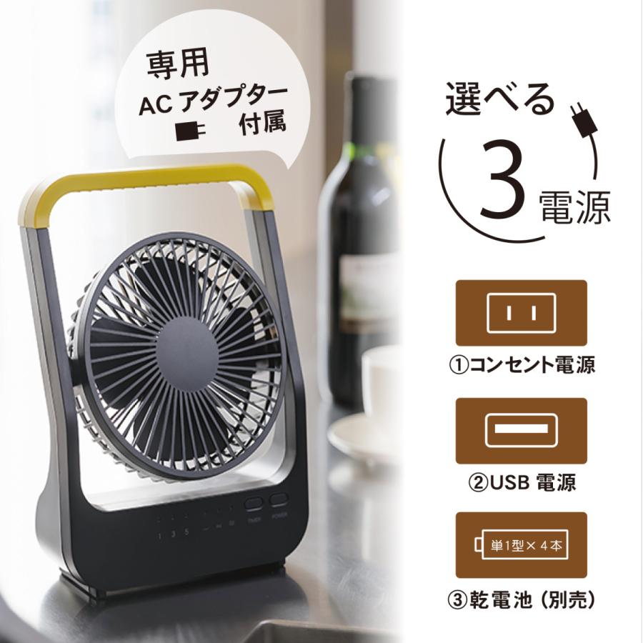 TOPLAND（トップランド） 扇風機 卓上扇風機 コンセント 乾電池 usb