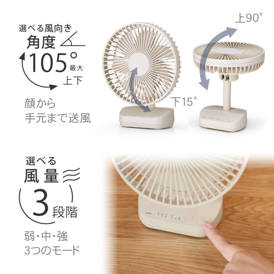 TOPLAND（トップランド） 【最新モデル】卓上扇風機 コードレス