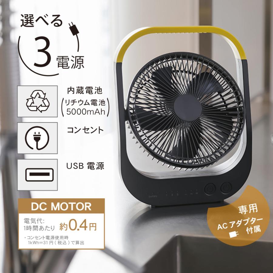 TOPLAND（トップランド） 扇風機 卓上扇風機 コードレス 静音 充電式