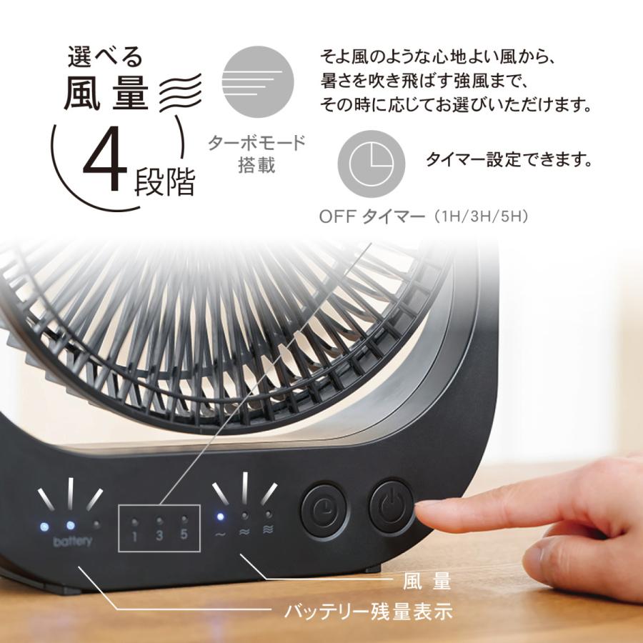 TOPLAND（トップランド） 扇風機 卓上扇風機 コードレス 静音 充電式