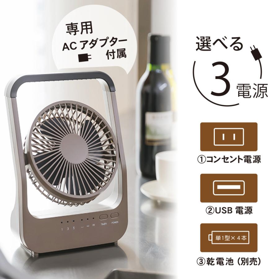 TOPLAND（トップランド） 扇風機 卓上扇風機 コンセント 乾電池 usb