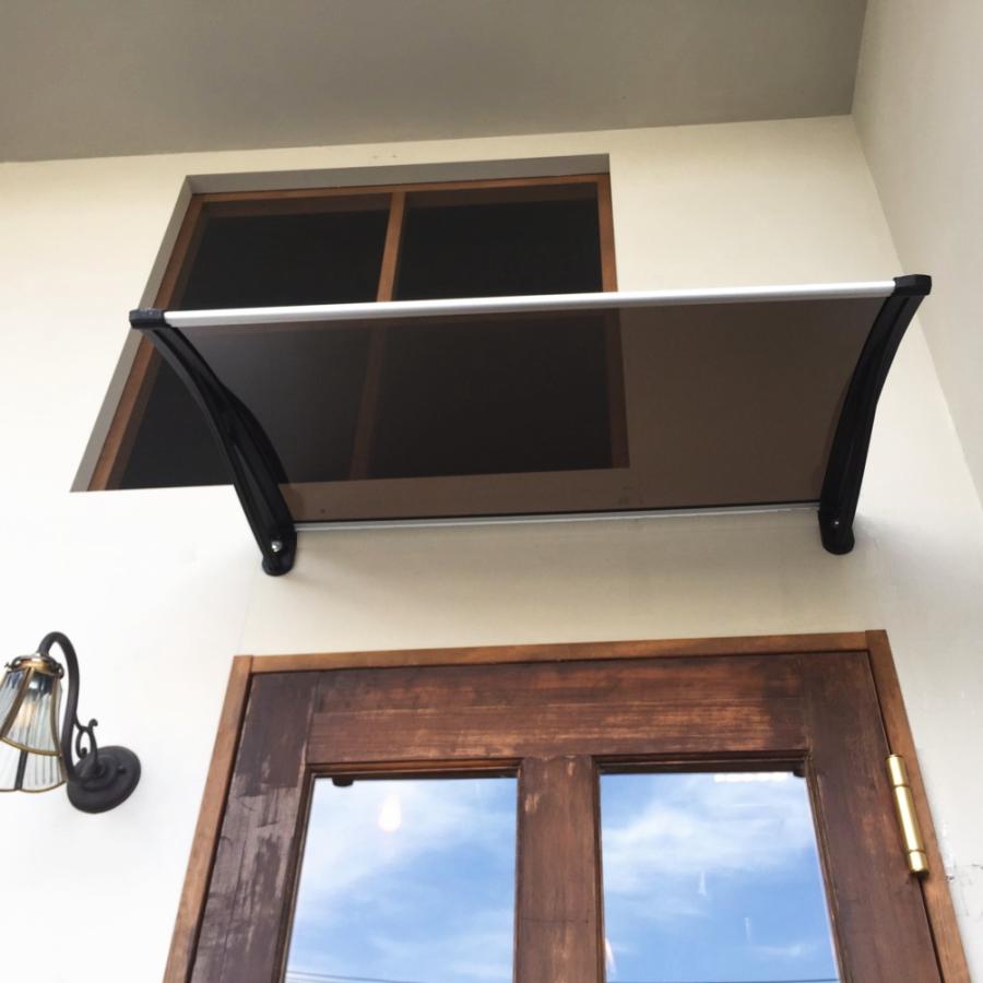 庇 後付け DIY おしゃれ Uモデル96 ブラウン×ブラック 横幅96cm 庇 後付け DIY おしゃれ Uモデル96 ブラウン×ブラック 横幅96cm