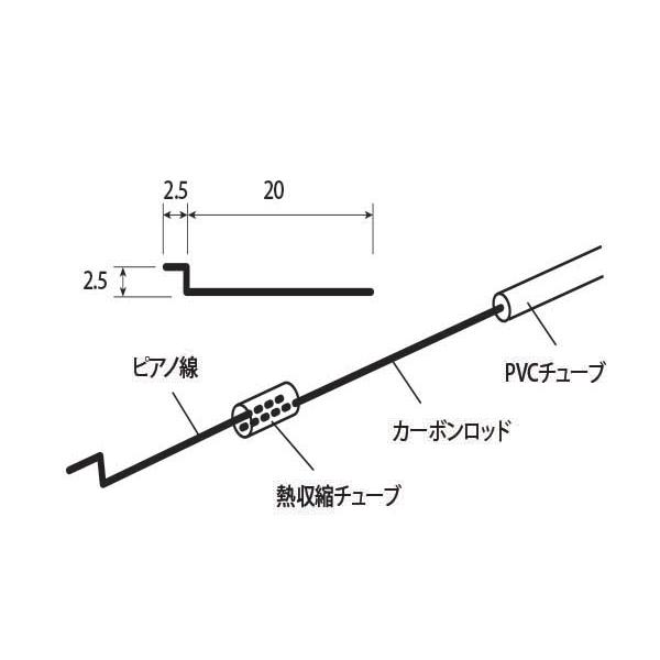 カーボンプッシュロッドセット 1mmx50cm 2入 OK模型 33455