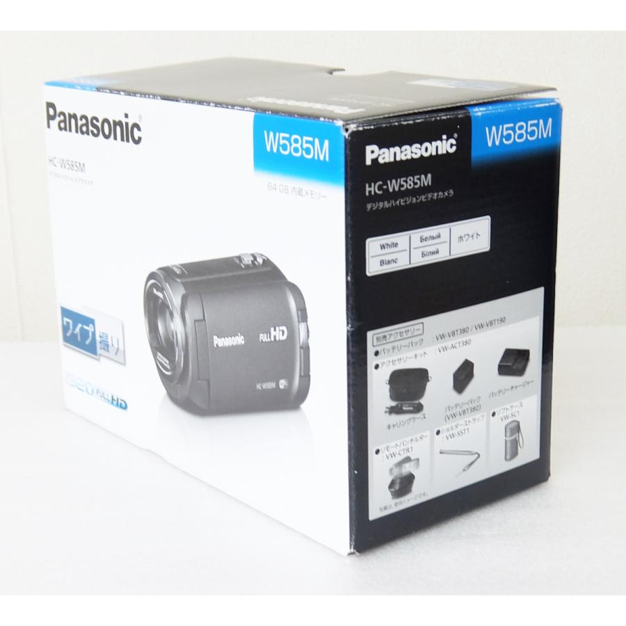 新品 パナソニック Panasonic HC-W585M-W ホワイト デジタルハイビジョンビデオカメラ 64GB ワイプ撮り :CAM