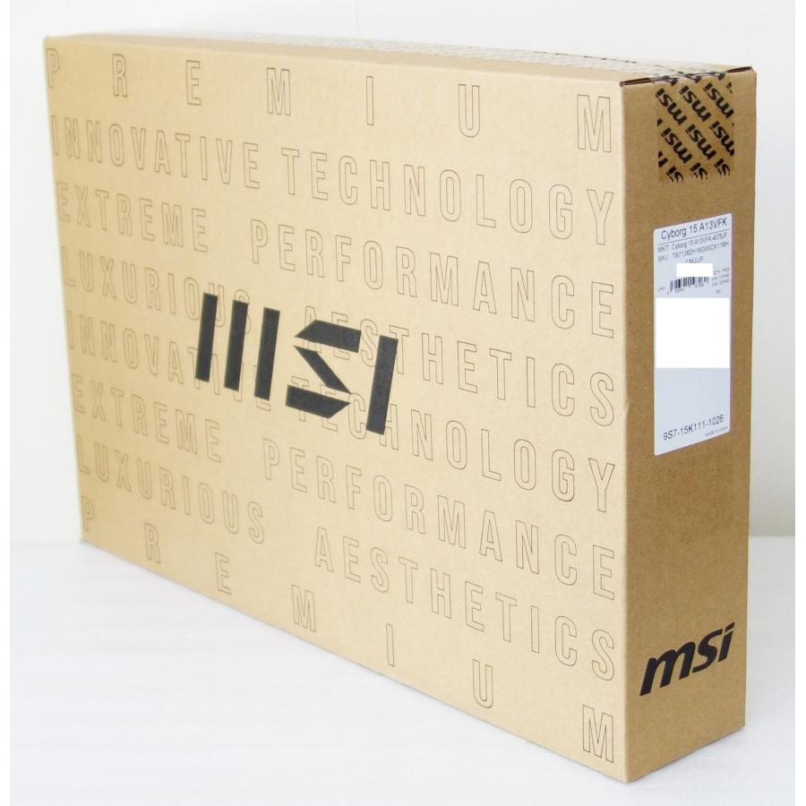 ゲーミングノートパソコン MSI Cyborg-15-A13VFK-4075JP Core i7/16GB/SSD512GB/GeForce RTX 4060 フルHD 15.6型 Office搭載 Windows11 新品の画像