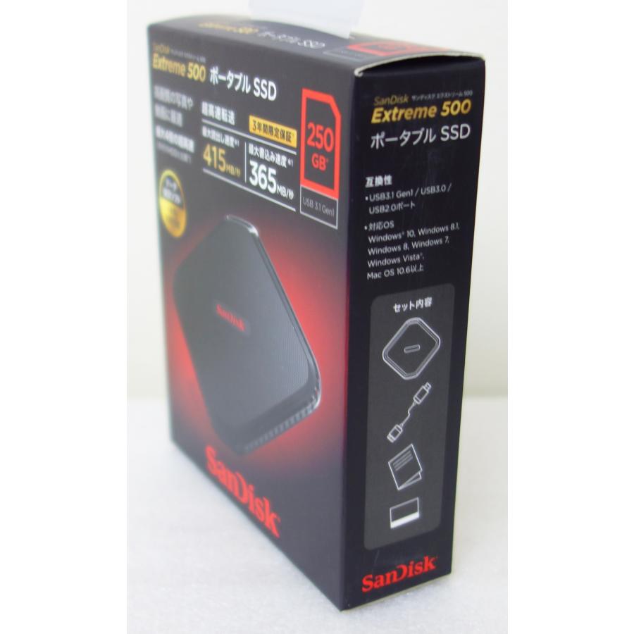 サンディスク SanDisk エクストリーム Extreme500 ポータブルSSD 250GB SDSSDEXT-250G-J25 正規代理店品｜topone1｜03