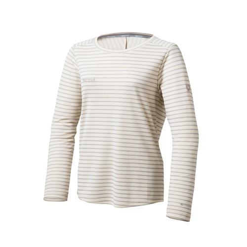 マーモット Marmot ウィメンズ クライムウール ワイドボーダー ロングスリーブティー ホワイト Mサイズ MJT-F5595W