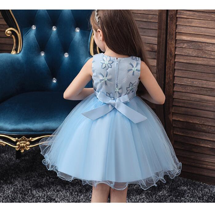 お花付き チュールスカートドレス ノースリーブ 子供用 赤ちゃん リボンドレス セール商品 ベビー キッズ 可愛い お宮参 七五三 花童 結婚式 ワンピース 発表会 入園式