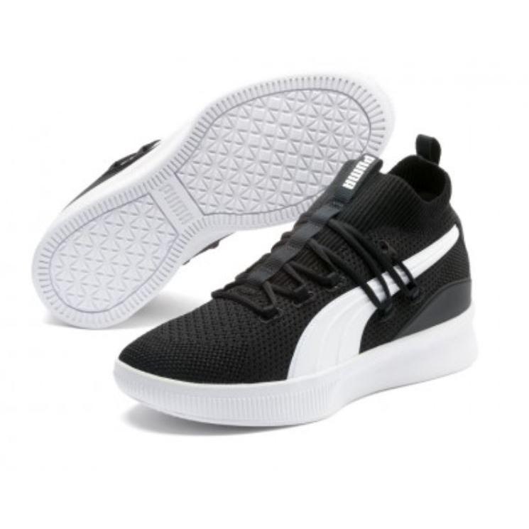 puma clyde court white and black