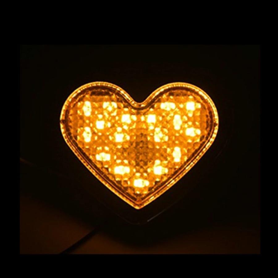 TRS ハート型サイドマーカー LED 常時点灯 or 点滅 12/24V共用 2個