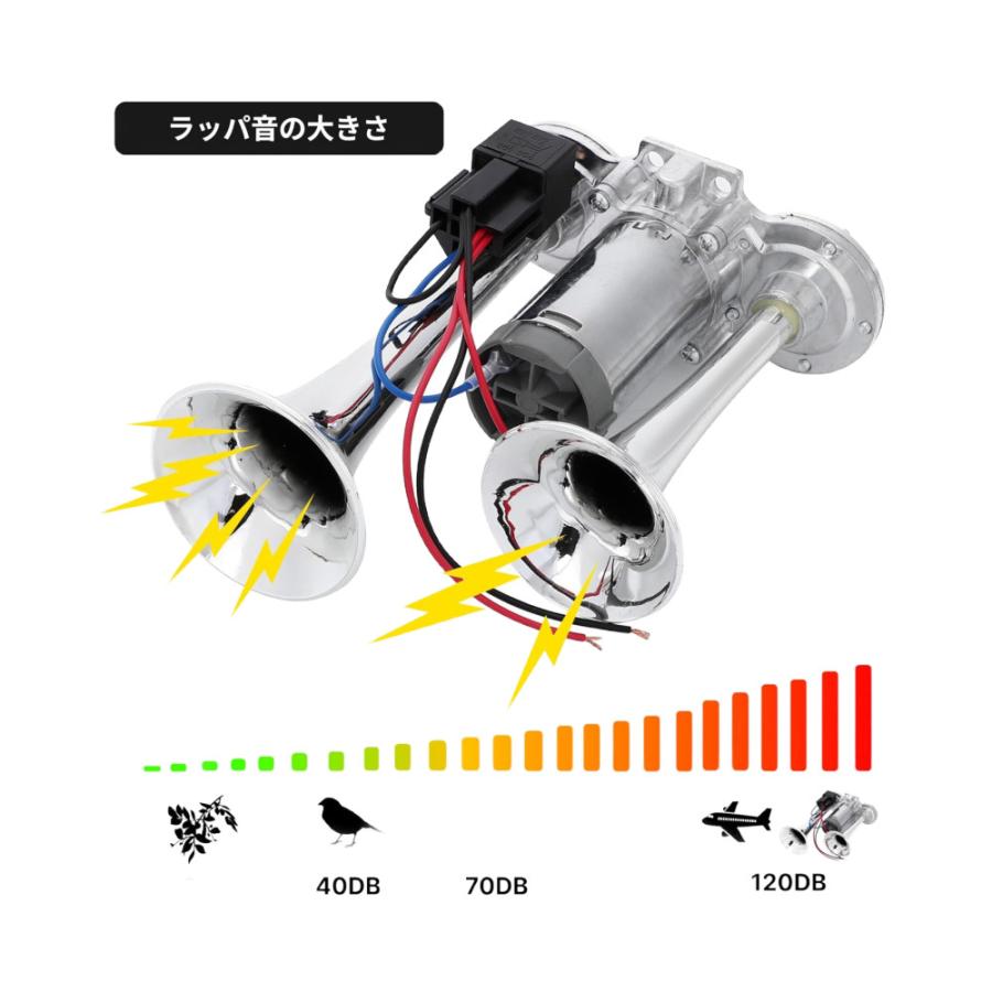 TRS コンプレッサー一体型ヤンキーホーン 12V or 24V シルバー ステー