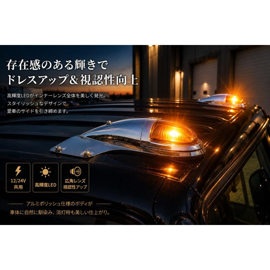 TRS ナマズマーカーランプ LUMARK-X 12V/24V共用 五光 耐熱PCレンズ 高
