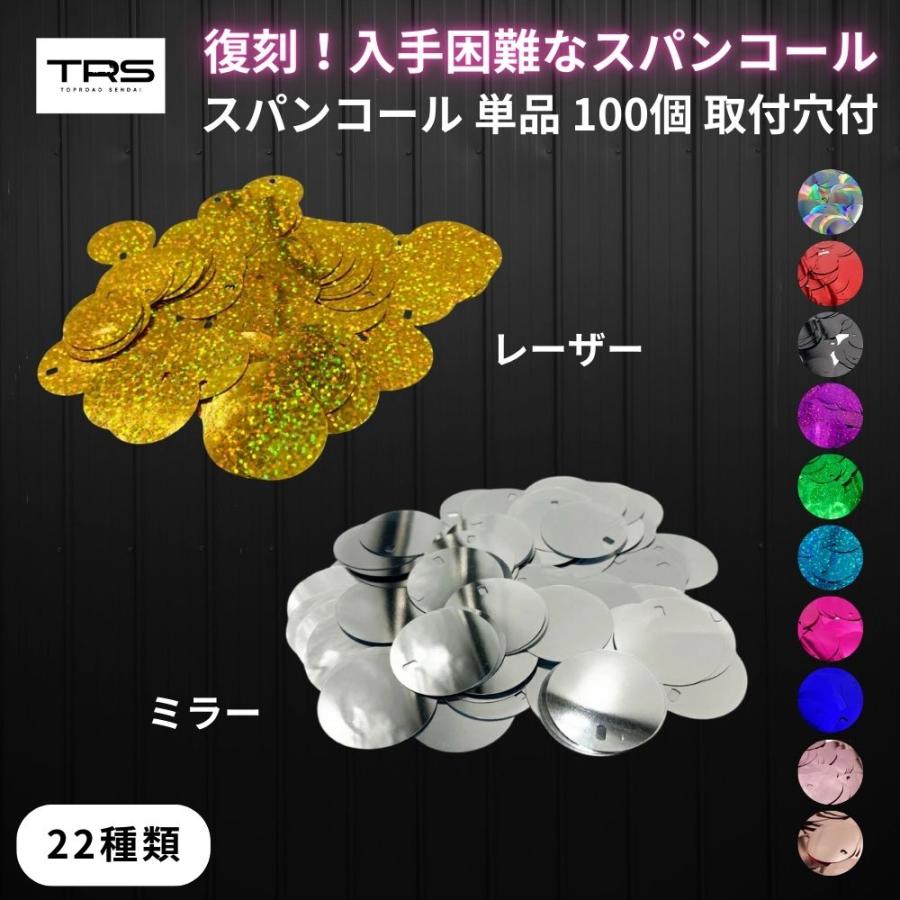 TRS スパンコール 単品 30mmφ 取付穴付 100個 ミラー シルバー