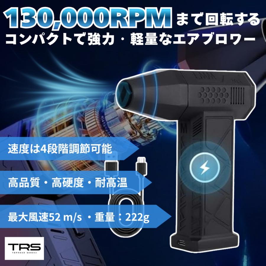 TRS 電動ブロワー エアダスター 充電式 強力 130000RMP 8000mAh Type-C