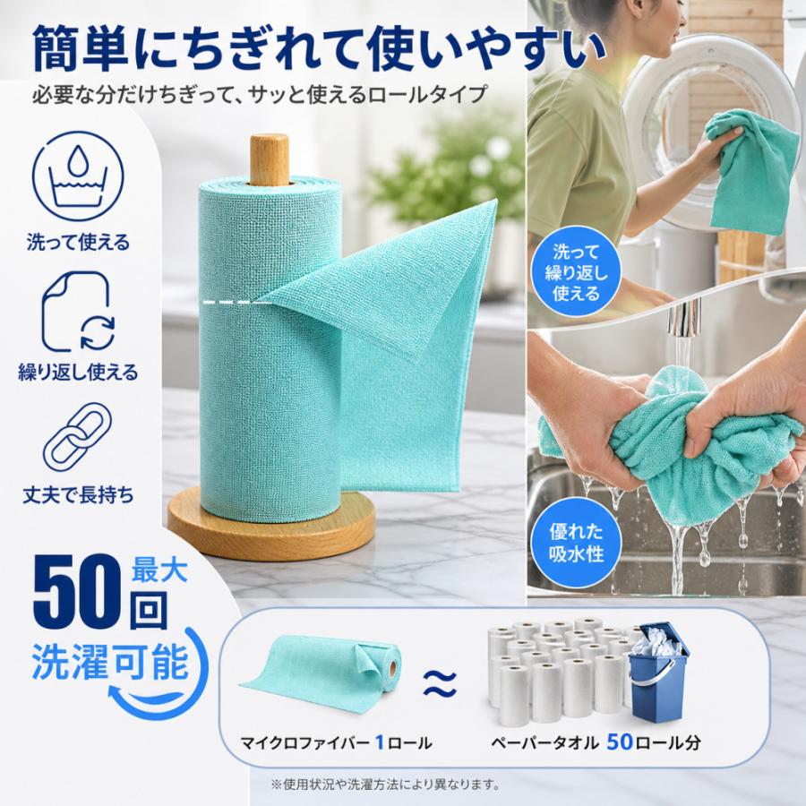 TRS マイクロファイバー クロス ロール 50枚入 30×30cm ピンク カット