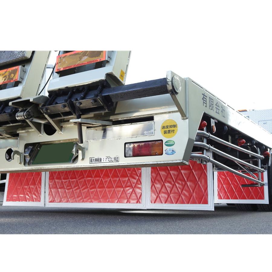 トラック 雅 雅 泥除け NEW絆 ヨコ600×タテ600mm 白フチ/赤 1枚