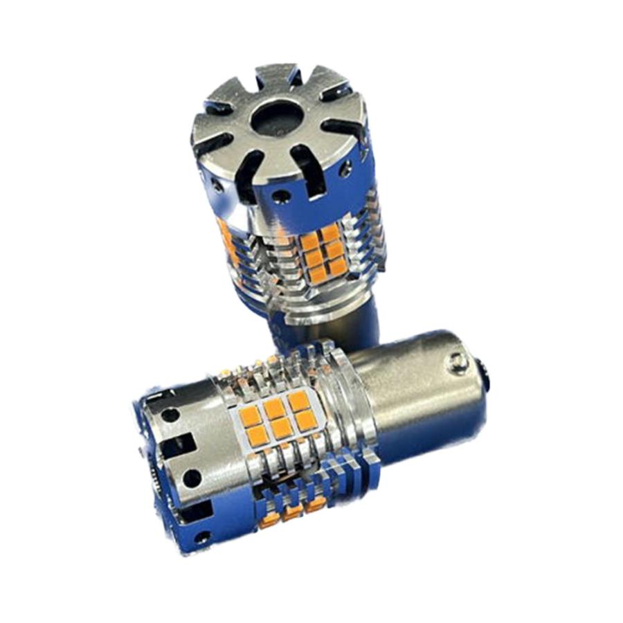 HELLA バーエンドウインカー　アルミ製バフ仕上げ　2個セット　未使用　訳あり 日本ボデーパーツ工業 JB 激光 LEDウインカーバルブ アンバー 2個入 12