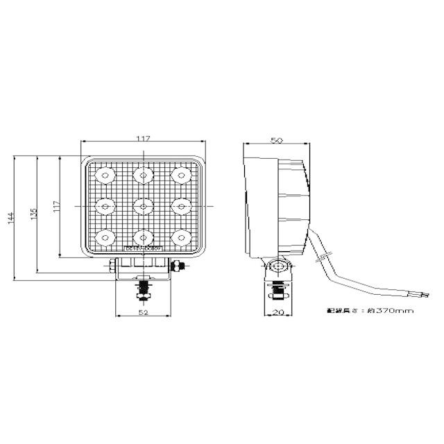 日本ボデーパーツ工業 在庫処分 トラック用品 JB LED作業灯 角 黄 12