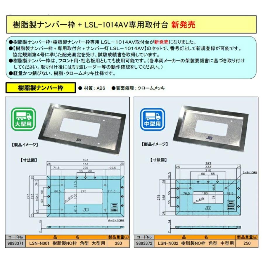 日本ボデーパーツ工業 JB LSN-N001 樹脂製NO枠 角型 大型用 LSL 日本ボデーパーツ工業 JB LSN-N001 樹脂製NO枠 角型 大型用 LSL