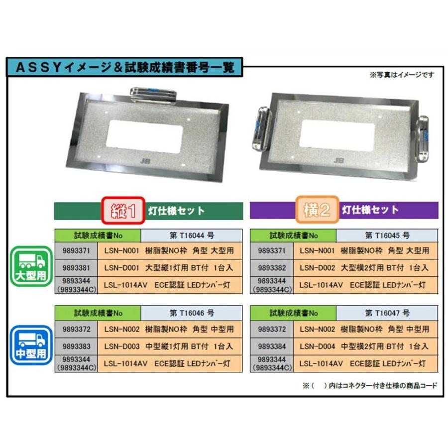 JB LSN-N002 樹脂製NO枠 角型 中型用 LSL-1014AV対応 9893372 ナンバー枠、ナンバープレート｜toproad｜04