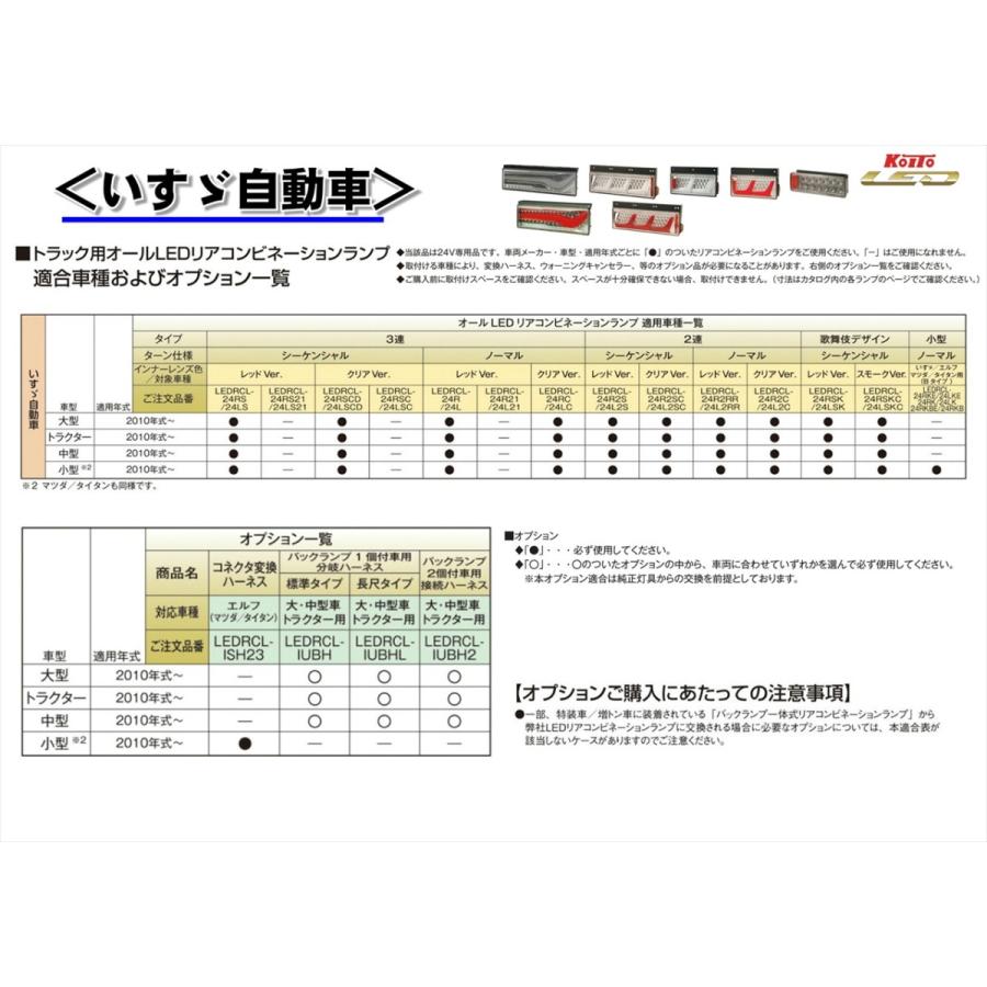 テールランプ 小糸製作所 小糸LEDテール用 コネクタ変換ハーネス ふそう大型車用 L/R 2個 1台分 セット LEDRCL-MFLH｜toproad｜04